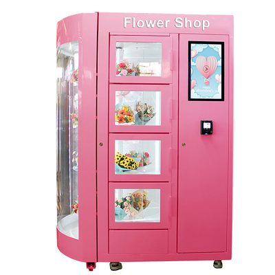 Mobiele Vertoningsbloem Rose Vending Machine With Fridge en Transparant Venster AC120V