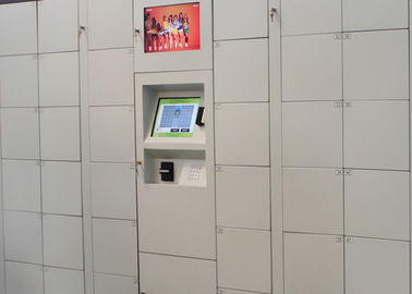 Het muntstuk stelde de Opslagkast van de Luchthavenbagage met de Industriecomputer het Scherm van de 15 in werking duimaanraking