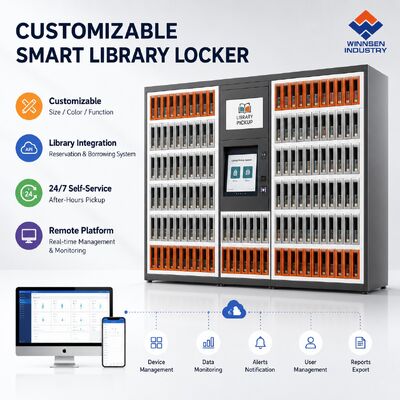 Kwaliteit Winnsen Smart Pakketkluis met 15,6" Android Touchscreen Cloud Remote Management en API-integratie fabriek