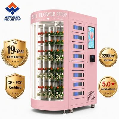 Kwaliteit Winnsen FCC Gecertificeerde R290 Eco Verse Bloemen Verkoopautomaat ADA-conform 24/7 Geautomatiseerde Bloemenkiosk voor de VS fabriek