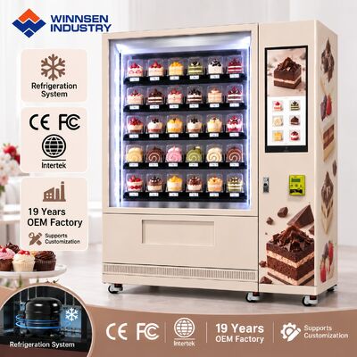 Kwaliteit Winnsen Commercial Bakery Vending Machine with Refrigeration Smart Elevator for Bread Pastry Sale fabriek