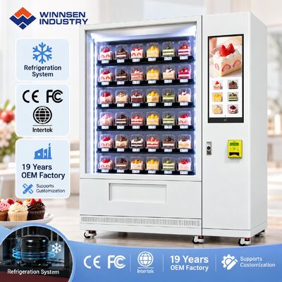 Kwaliteit Winnsen Smart Elevator Cake Vending Machine Geen druppellevering Koelglas Displaykast fabriek