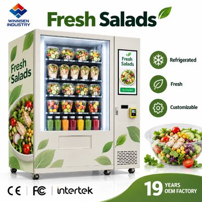 Kwaliteit Smart Salad Vending Machine with Refrigerated Display Adjustable Shelves Touch Screen fabriek