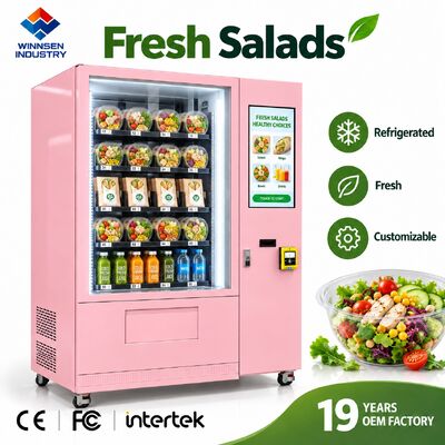 Kwaliteit Winnsen Commerciële Salade Verkoopautomaat Contactloos Kaart QR Munt Betaling Geaccepteerd fabriek
