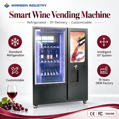 Kwaliteit Winnsen Smart Wine Vending Machine with 32 Inch Touch Screen Digital Advertising Display fabriek