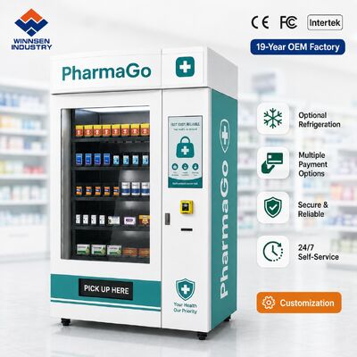 Kwaliteit Winnsen Outdoor Pharmacy Vending Machine 24/7 Smart Medicine Kiosk for Drug Store Front fabriek