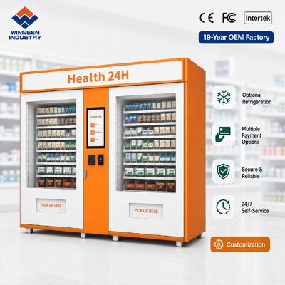Kwaliteit Winnsen Station Apotheek Verkoopautomaat Compact Medicijn Kiosk voor Spoorweg Luchthaven fabriek