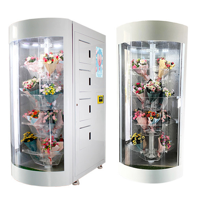 Automatische BloemAutomaat voor Boeketten met Transparante Plankenvertoning
